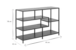 Miliboo Konsole im Industrial Style aus schwarzem Metall und Holz L114 cm TRESCA* Bücherregale|Bücherregale
