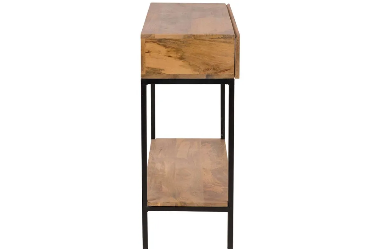 Miliboo Konsolenschreibtisch Industrie-Stil Mangoholz und Metall L110 cm YPSTER* Bücherregale|Bücherregale