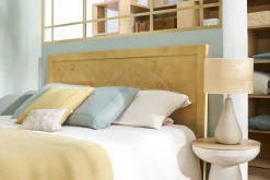 Miliboo Kopfbrett mit eingravierten Mangoholz-Motiven B165 cm VIBES* Bett-kopfteile