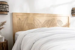 Miliboo Kopfbrett mit eingravierten Mangoholz-Motiven B165 cm VIBES* Bett-kopfteile