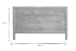Miliboo Kopfbrett mit eingravierten Mangoholz-Motiven B165 cm VIBES* Bett-kopfteile