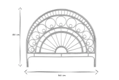 Miliboo Kopfteil aus Rattan mit Muster B 160 cm SORAYA* Bett-kopfteile