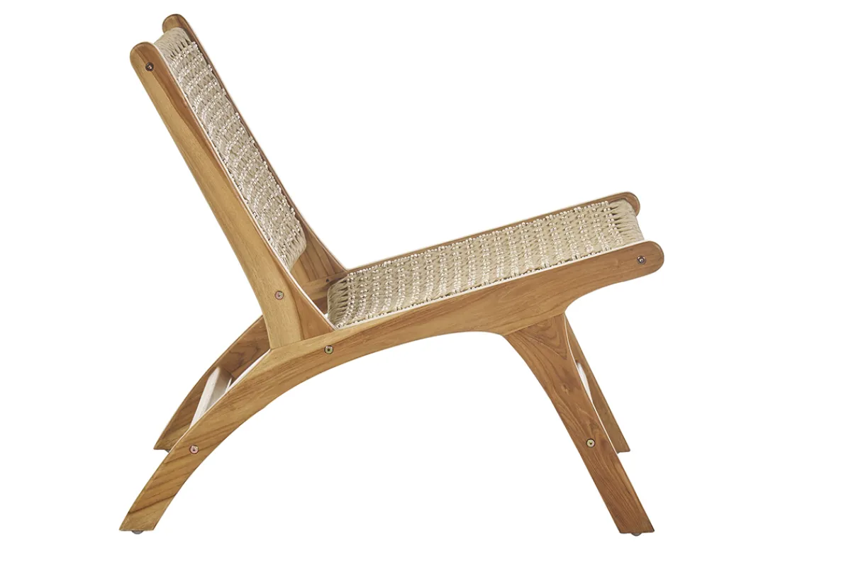 Miliboo Loungesessel aus massivem Teakholz und geflochtenem Seil SUMBA* Design-sessel|Sessel
