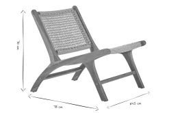 Miliboo Loungesessel aus massivem Teakholz und geflochtenem Seil SUMBA* Design-sessel|Sessel