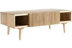 Miliboo Massiver Mango-Couchtisch mit Schiebetüren ALBA* Couchtische