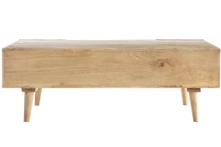 Miliboo Massiver Mango-Couchtisch mit Schiebetüren ALBA* Couchtische