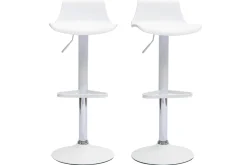 Miliboo Moderne weiße Barhocker 360° drehbar und höhenverstellbar (2er-Set) KRONOS* Barhocker
