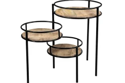 Miliboo Modularer Pflanzenständer aus Metall und Mangoholz THREE* Bücherregale|Bücherregale