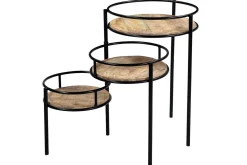 Miliboo Modularer Pflanzenständer aus Metall und Mangoholz THREE* Bücherregale|Bücherregale