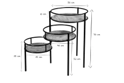 Miliboo Modularer Pflanzenständer aus Metall und Mangoholz THREE* Bücherregale|Bücherregale