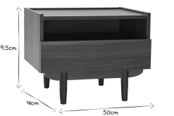 Miliboo Nachttisch aus dunklem Holz mit Schublade SANAA* Nachttische