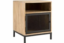 Miliboo Nachttisch aus Mangoholz und Metall perforiert RACK* Nachttische