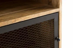 Miliboo Nachttisch aus Mangoholz und Metall perforiert RACK* Nachttische