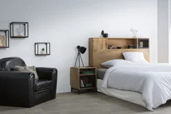 Miliboo Nachttisch aus Mangoholz und Metall perforiert RACK* Nachttische