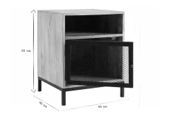 Miliboo Nachttisch aus Mangoholz und Metall perforiert RACK* Nachttische