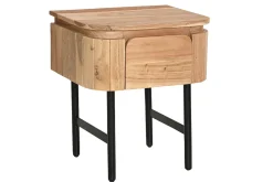 Miliboo Nachttisch aus Massivholz und schwarzem Metall mit Schublade B45 cm NAPOLI* Nachttische