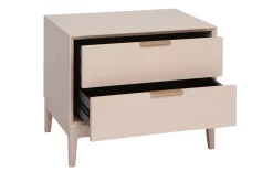Miliboo Nachttisch in Puderrosa und goldfarbenem Metall mit Ablagen B60 cm GIANA* Nachttische