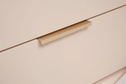 Miliboo Nachttisch in Puderrosa und goldfarbenem Metall mit Ablagen B60 cm GIANA* Nachttische