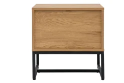 Miliboo Nachttisch mit 2 Schubladen in hellem Eichenholzfinish und schwarzen Metallgestell L50 cm LOVATO* Nachttische