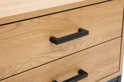 Miliboo Nachttisch mit 2 Schubladen in hellem Eichenholzfinish und schwarzen Metallgestell L50 cm LOVATO* Nachttische