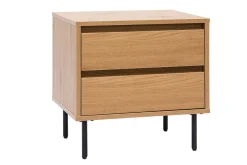 Miliboo Nachttisch mit hellem Holzfinish in Eiche 2 Schubladen L50 cm ARAGON* Nachttische