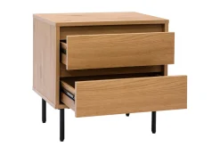 Miliboo Nachttisch mit hellem Holzfinish in Eiche 2 Schubladen L50 cm ARAGON* Nachttische