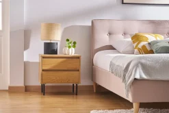 Miliboo Nachttisch mit hellem Holzfinish in Eiche 2 Schubladen L50 cm ARAGON* Nachttische