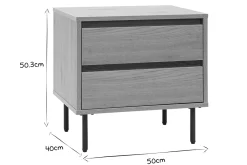 Miliboo Nachttisch mit hellem Holzfinish in Eiche 2 Schubladen L50 cm ARAGON* Nachttische