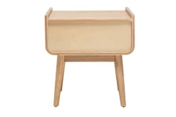 Miliboo Nachttisch mit Schublade aus hellem Massivholz und Rattangeflecht B50 cm ATHÈNE* Nachttische