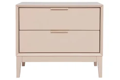 Miliboo Nachttische in Puderrosa und goldfarbenem Metall mit Ablagen B60 cm (2er-Set) GIANA* Nachttische