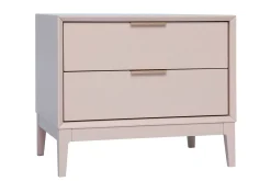 Miliboo Nachttische in Puderrosa und goldfarbenem Metall mit Ablagen B60 cm (2er-Set) GIANA* Nachttische