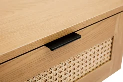 Miliboo Nachttische mit hellem Holzfinish, Rattangeflecht und schwarzem Metall L50cm (2er-Set) MANILLE* Nachttische
