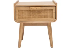 Miliboo Nachttische mit Schublade aus hellem Massivholz und Rattangeflecht B50 cm (2er-Set) ATHÈNE* Nachttische