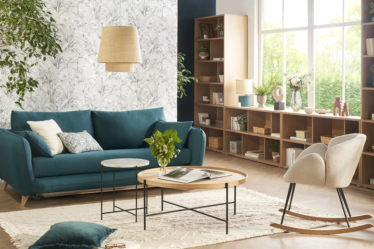 Miliboo Niedriger Bücherschrank mit hellem Eichenholzfinish B140 cm EPURE* Bücherregale|Bücherregale
