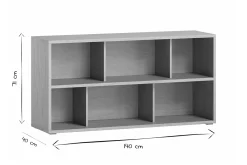 Miliboo Niedriger Bücherschrank mit hellem Eichenholzfinish B140 cm EPURE* Bücherregale|Bücherregale
