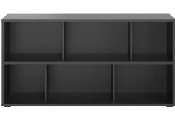 Miliboo Niedriger Bücherschrank mit schwarzem Holzfinish B140 cm EPURE* Bücherregale|Bücherregale