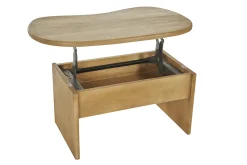 Miliboo Niedriger Couchtisch in Bohnenform mit Ablage aus massivem Mangoholz B95 cm KOKOA* Couchtische