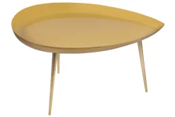 Miliboo Niedriger Design-Tisch aus gelblackiertem Stahl DROP* Couchtische
