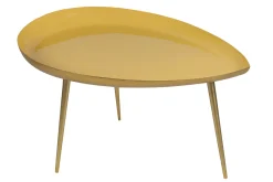 Miliboo Niedriger Design-Tisch aus gelblackiertem Stahl DROP* Couchtische