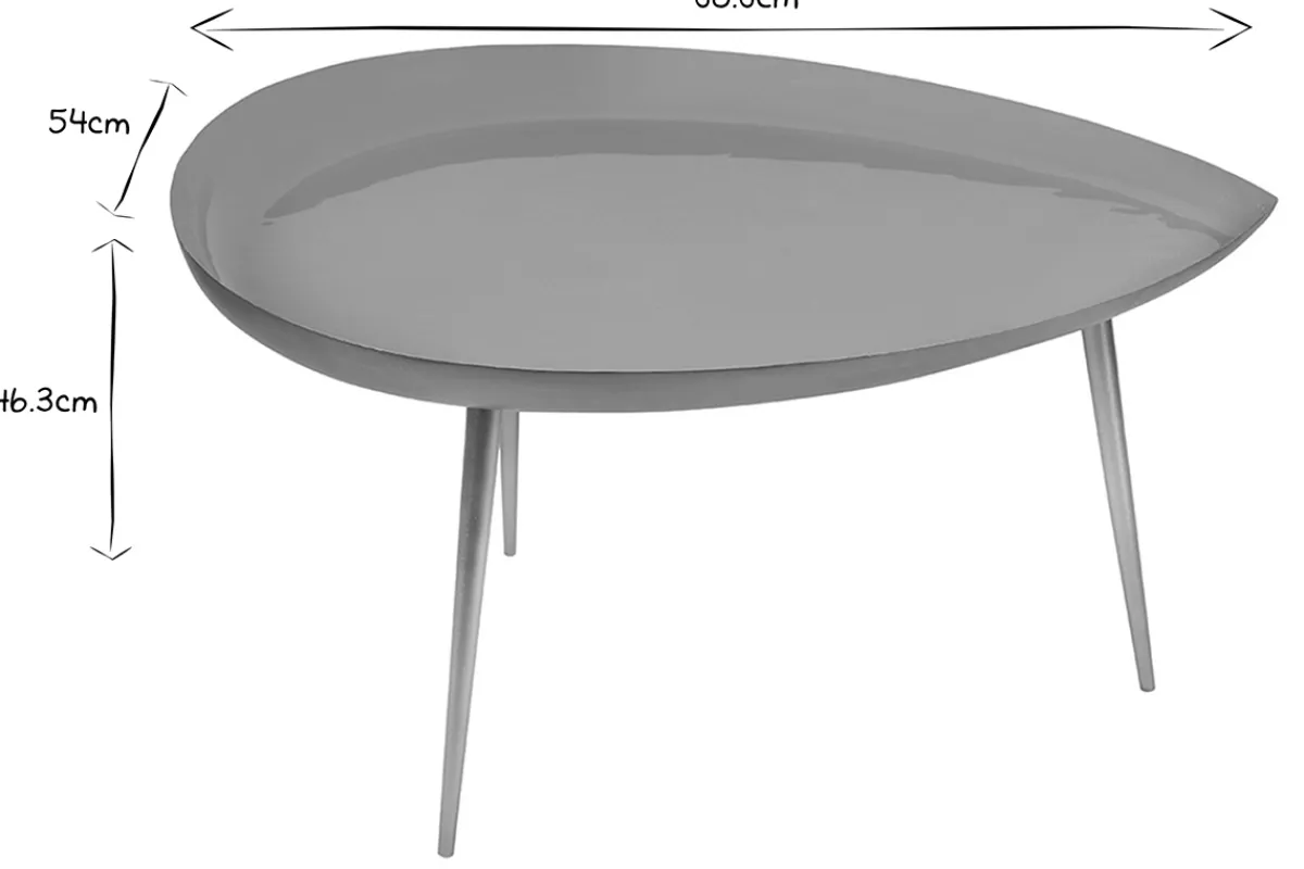 Miliboo Niedriger Design-Tisch aus gelblackiertem Stahl DROP* Couchtische