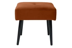 Miliboo Niedriger Hocker aus Stoff mit Samteffekt in Rostbraun und schwarzes Metall H46 cm GUESTA* Design-stühle