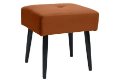 Miliboo Niedriger Hocker aus Stoff mit Samteffekt in Rostbraun und schwarzes Metall H46 cm GUESTA* Design-stühle