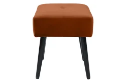 Miliboo Niedriger Hocker aus Stoff mit Samteffekt in Rostbraun und schwarzes Metall H46 cm GUESTA* Design-stühle