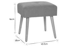 Miliboo Niedriger Hocker aus Stoff mit strukturiertem Samteffekt in Senfgelb und hellem Massivholz H46 cm GUESTA* Design-stühle