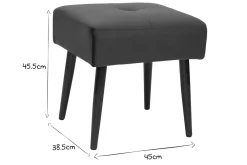 Miliboo Niedriger Hocker aus Stoff mit Samteffekt in Dunkelgrün und schwarzes Metall H46 cm GUESTA* Design-stühle