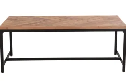 Miliboo Niedriger Tisch modern aus Akazienholz und schwarzem Metall STICK* Couchtische