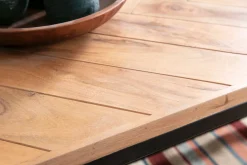 Miliboo Niedriger Tisch modern aus Akazienholz und schwarzem Metall STICK* Couchtische