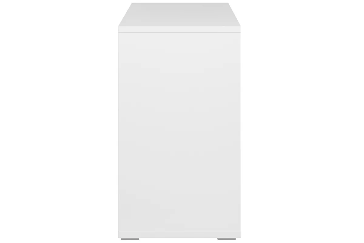 Miliboo Niedriges Bücherregal aus weißem Holz B140 cm EPURE* Bücherregale|Bücherregale