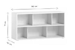 Miliboo Niedriges Bücherregal aus weißem Holz B140 cm EPURE* Bücherregale|Bücherregale
