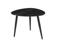 Miliboo Ovale ausziehbare Couchtische aus schwarzem Marmor und Metall (2er-Set) PLATZ* Couchtische